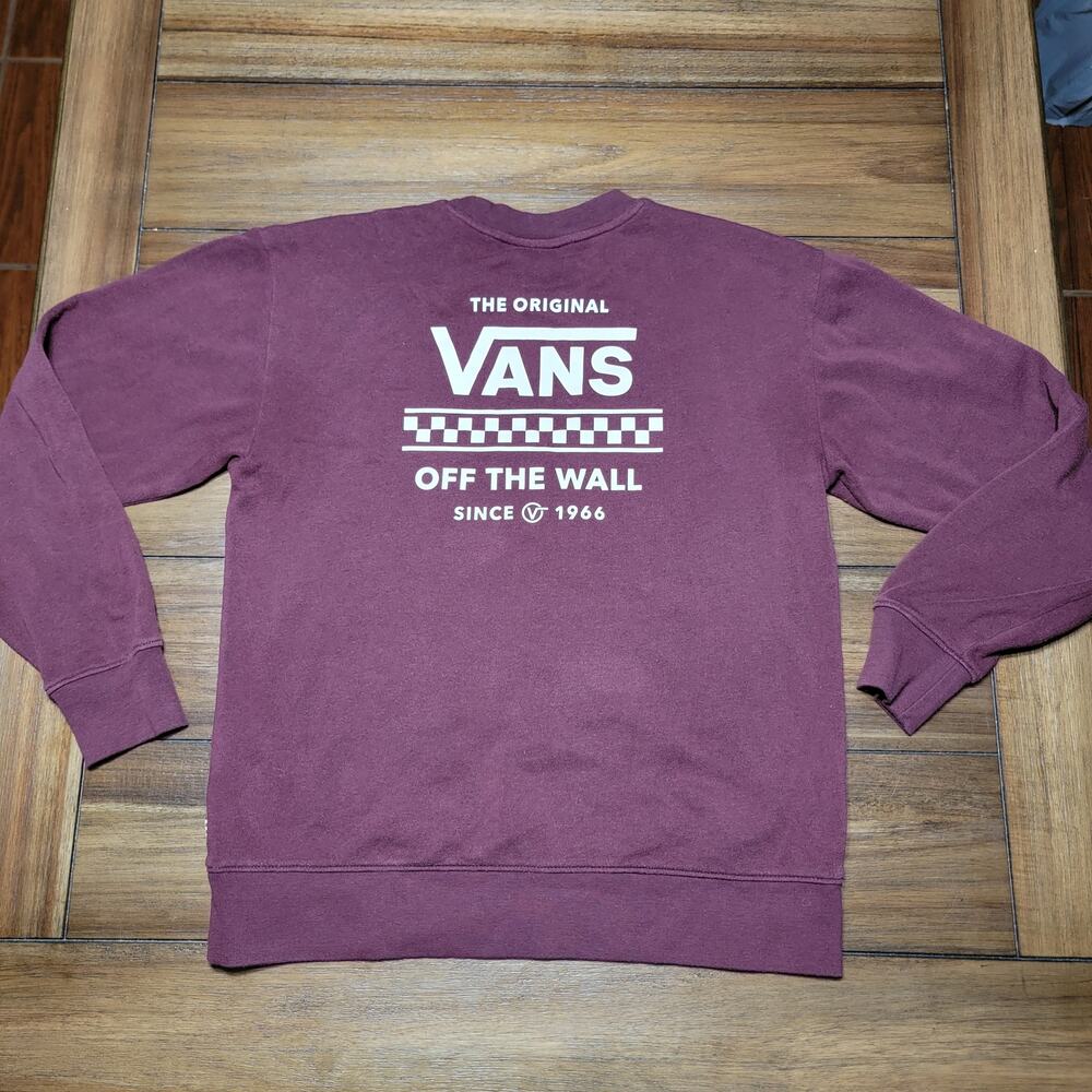 VANS Burgundy LS Sweatshirt "The Original" Logo - Size XS